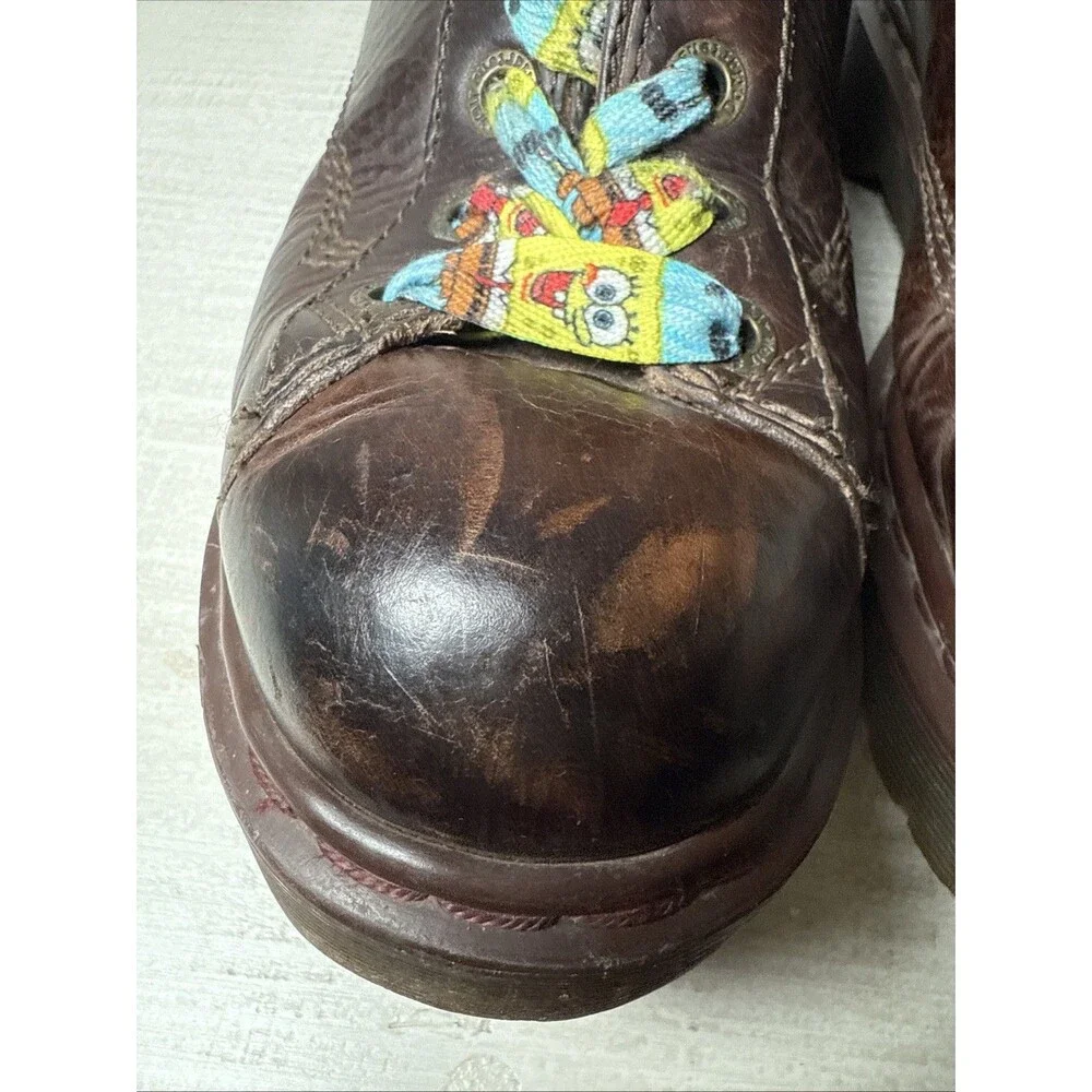 Vintage Dr Doc Marten's Boots Leather Brown 8287 England Grizzly Men's Size 8